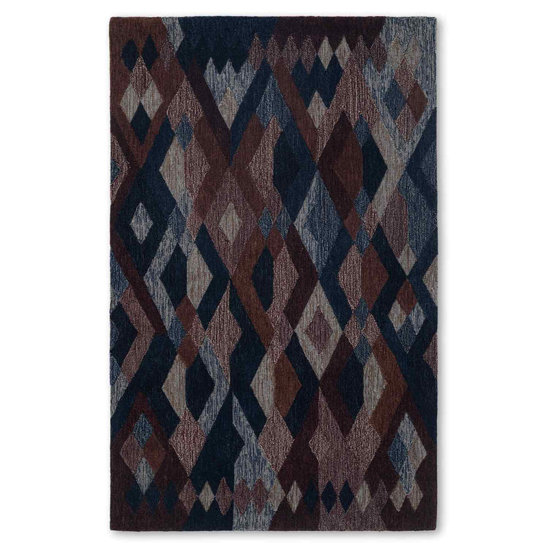 Pitagora Rouge Indigo Hand Tufted Woollen Rug By Mariella Ienna