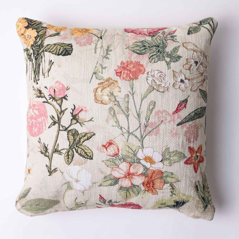 Garden Floral Digital Printed Cotton Cushion Cover