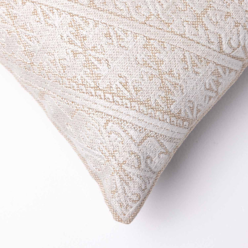 Raha embroidered cotton chambray cushion cover