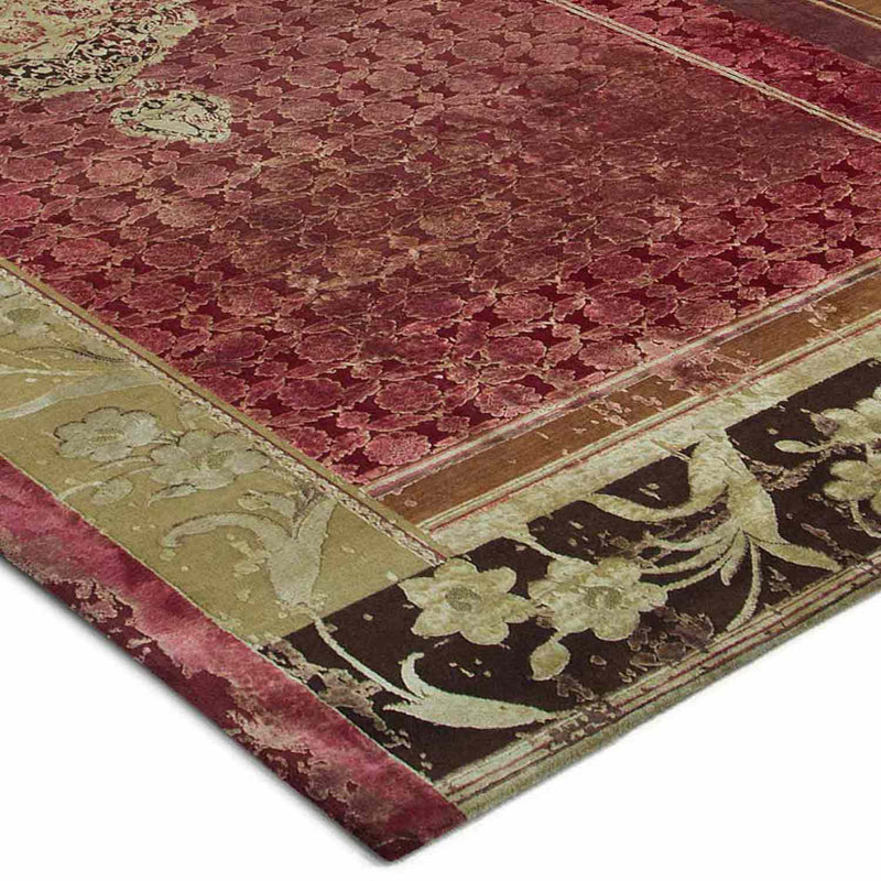 Brocaade Garden Hand Knotted Woollen, Viscose And Silk Rug