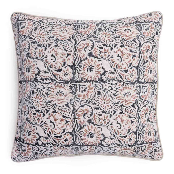 Retro Cotton Linen Block Printed Cushion Cover