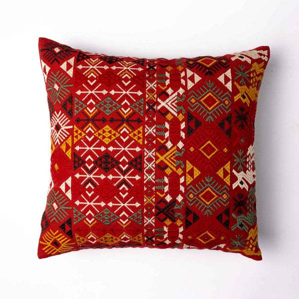 Rosso embroidered multicolor cotton cushion cover