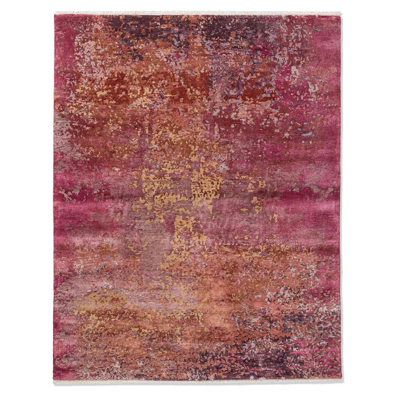 Multi-X Hand Knotted Woollen And Silk Rug