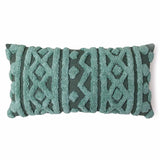 Crest Cotton Slub and Tufted Embroidered Lumbar Cushion Cover