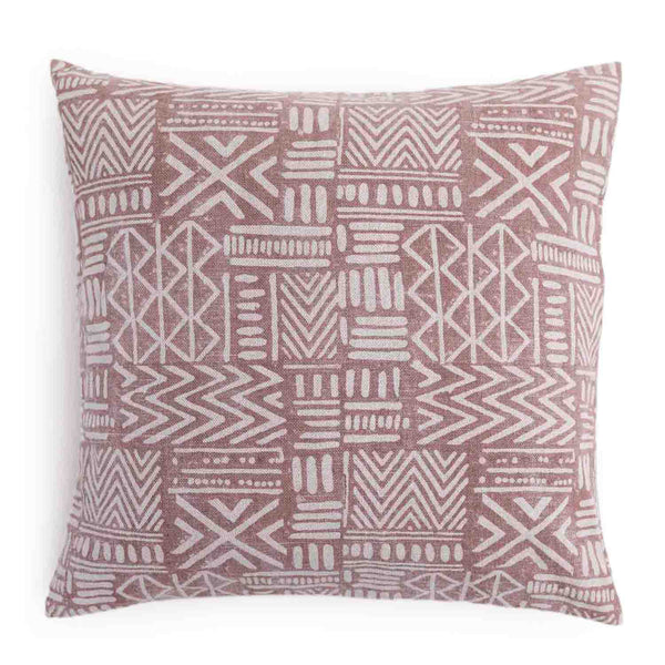 Maze Cotton Linen Block Printed Cushion Cover