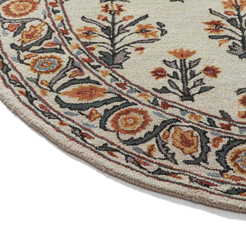 Suzani Hand Tufted Woollen Round Rug