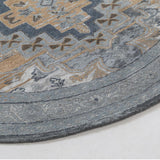 Medallion Hand Tufted Woollen and Viscose Round Rug