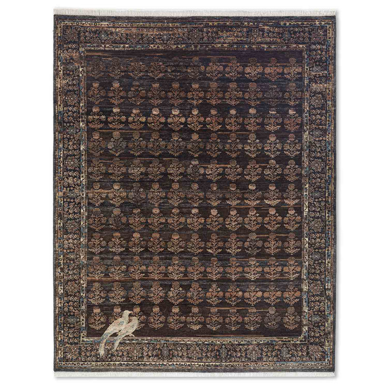 Pushpak Hand Knotted Woollen And Silk Rug by JJ Valaya