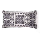 Sara Embroidered Dori Piping Lumbar Cushion Cover