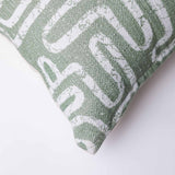 A-Maze Green Digital Printed Cotton Cushion Cover