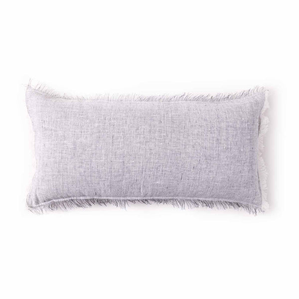 Ash Linen Chambray Lumbar Cushion Cover