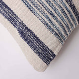 Cosmos Blue Striped Digital Printed Cotton Cushion Cover