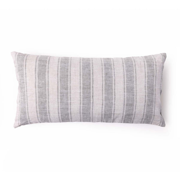 Groove Handloom Chambray Stripe Lumbar Cushion Cover