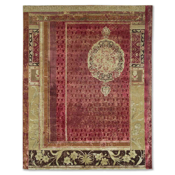 Brocaade Garden Hand Knotted Woollen, Viscose And Silk Rug