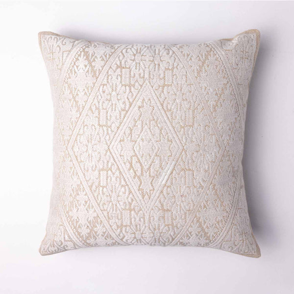 Raha embroidered cotton chambray cushion cover