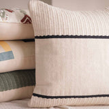 Striplaid Monochrome Hand Woven Cotton Cushion Cover