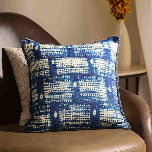 Neelam cotton slub digital printed cushion cover