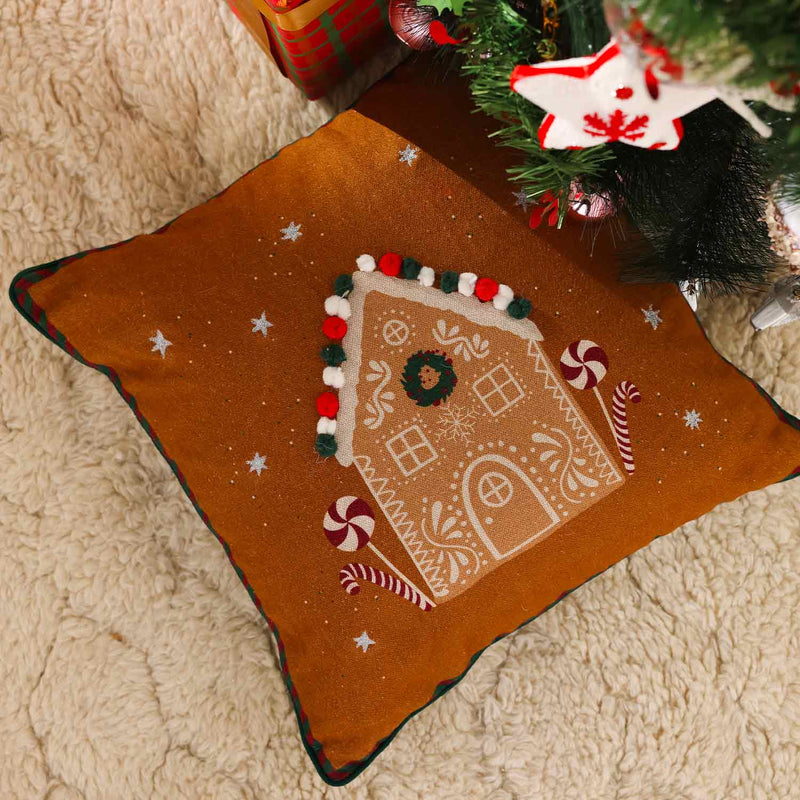 Gingerbread Gingerbread Digital Printed Cotton Linen Cushion Cover