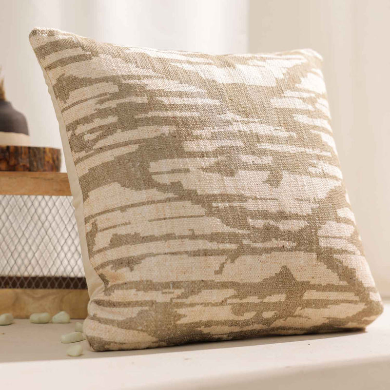 Modish Beige Digital Printed Cotton Cushion Cover