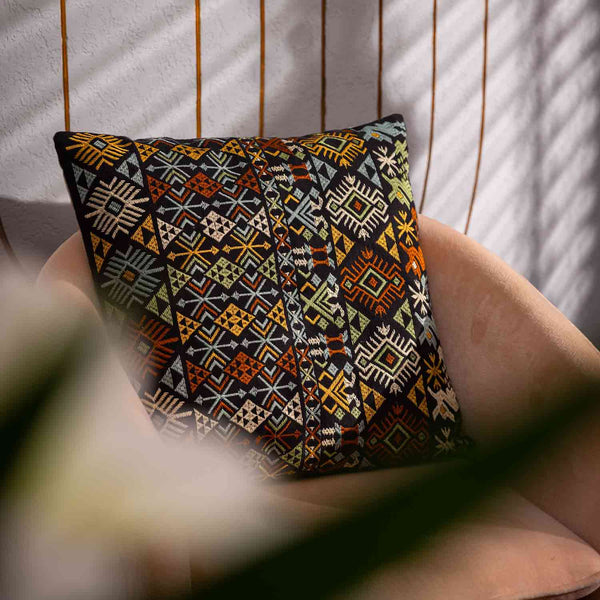 Nishat embroidered multicolor cotton cushion cover