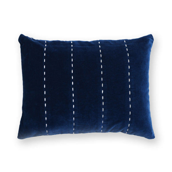 Indigo Kantha Rag Stitch Cushion Cover By Abhram and Thakore