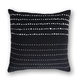 Black Twinkle Kantha Rag Stitch Cushion Cover By Abhram and Thakore