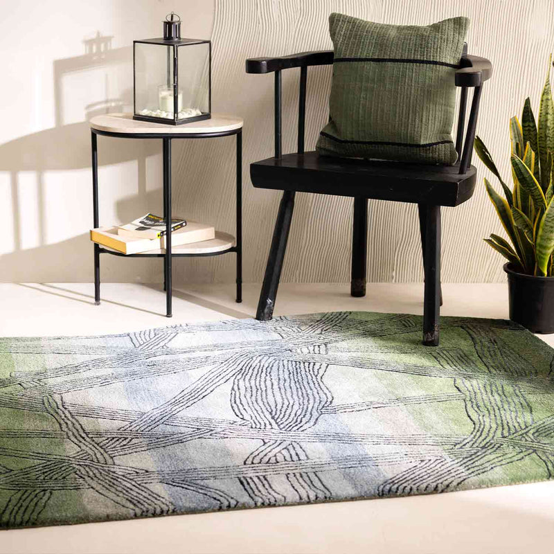 Algae Hand Tufted Woollen And Viscose Rug