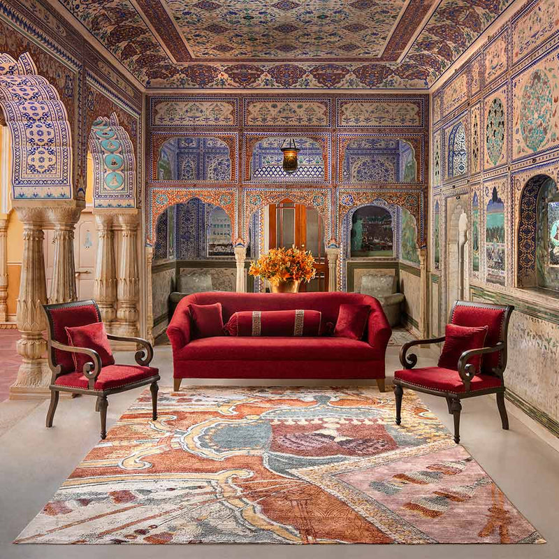 Bejeweled Inheritance Hand Knotted Woollen And Silk Rug By Raghavendra Rathore